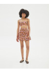 KAIRI PRINTED BUSTIER TOP AND RUFFLED SKIRT